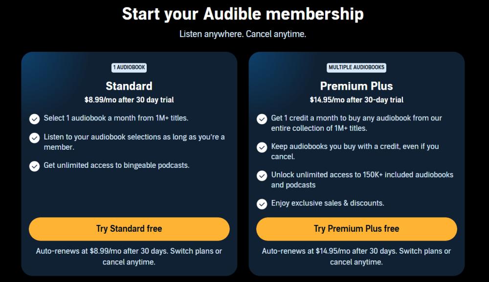 Audible Cost